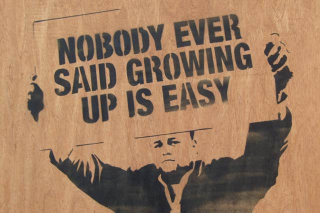 Stencil Art: Nobody ever said growing up is easy